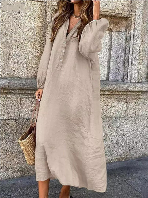 Artistic Cotton and Linen Dress