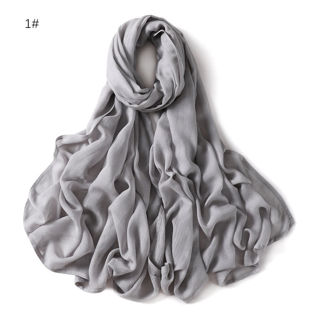 Solid Color Wide-brimmed Cotton And Linen Monochrome Scarf Veil