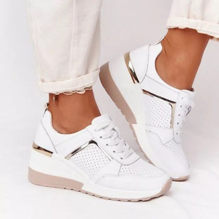 Plus Size Casual Platform Lace-up Wedge Shoes
