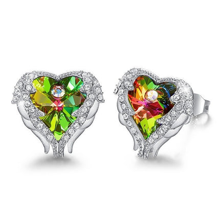 Austrian Crystal Ocean Heart Earrings