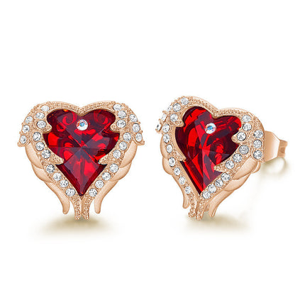 Austrian Crystal Ocean Heart Earrings