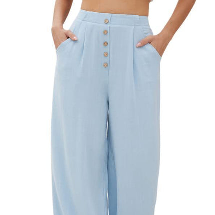 Cotton And Linen Casual Straight Pants