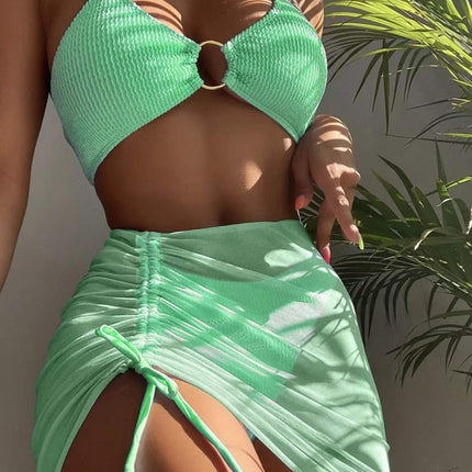 3pcs Halter Summer Fashion Personalized Three-point Beach Swimsuit
