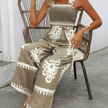 Vacation Casual Sleeveless Wide Leg Jumpsuit
