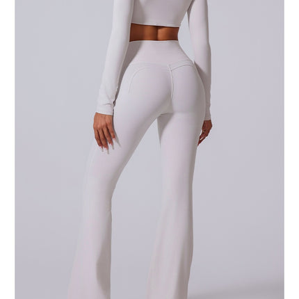 Autumn And Winter New Flared Pants Solid Color Sports Long-sleeve Suit