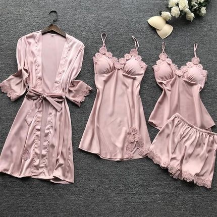 Lace Sleepwear Four-piece Set