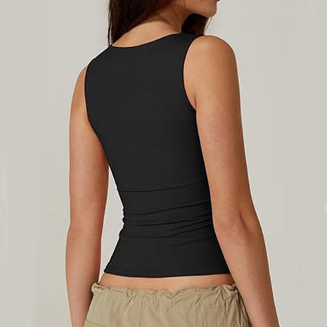 Summer Square-neck Tank Vest Ins Fashion Slim Sleeveless Tops