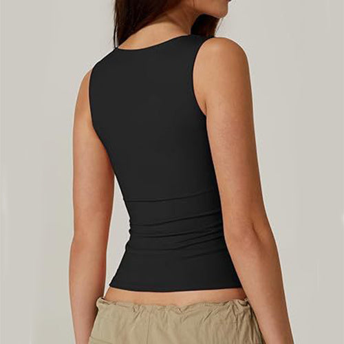 Summer Square-neck Tank Vest Ins Fashion Slim Sleeveless Tops