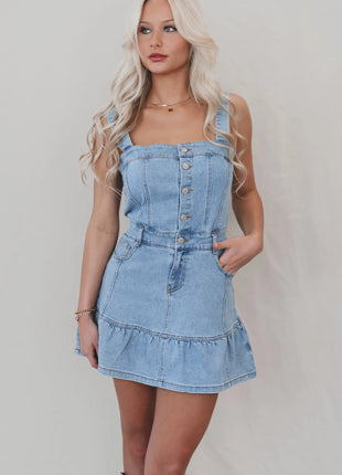 Suspenders Hot Girl Denim Dress