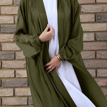Bubble Satin Cardigan Abaya