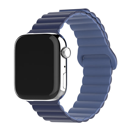 Two-color Silicone Magnetic Back Ring Buckle Band Applicable with Apple watch