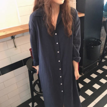 Loose Cotton Linen Long Sleeve Cardigan