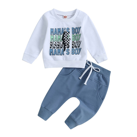 Cotton Baby Boy Pullover & Pants Set - (Height 70–110 cm)
