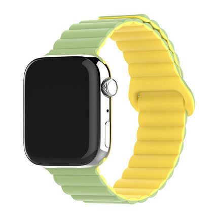 Two-color Silicone Magnetic Back Ring Buckle Band Applicable with Apple watch