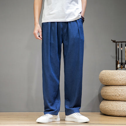 Loose Straight Wide Leg Linen Casual Trousers