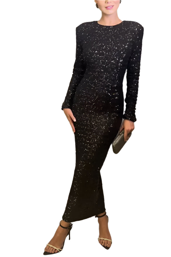 Backless Sequined Dress