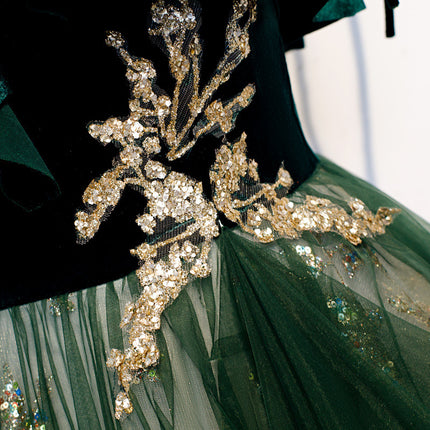 Dark Green Long Banquet Dress