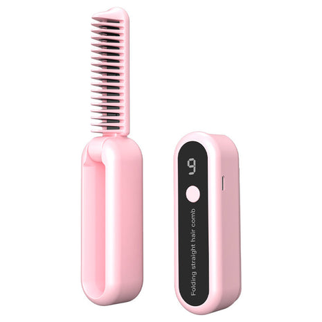 ストレートコームヘアアイロン - ワイヤレス、ポータブル、うねり防止マジックブラシ