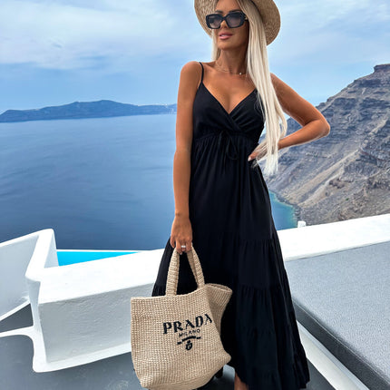 Casual V-neck With Suspenders Dress