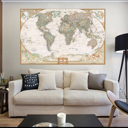 Vintage World Map 100 X 150 cm