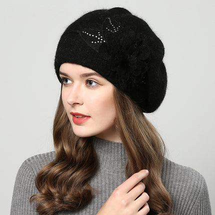 Rabbit Fur Knitted Woolen Cap