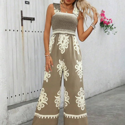 Vacation Casual Sleeveless Wide Leg Jumpsuit