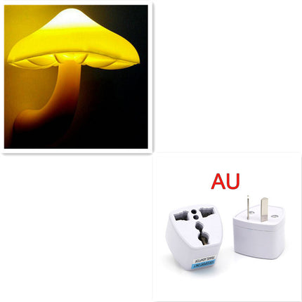 LED Night Light Mushroom Wall Socket Lamp Warm White Light-control Bedroom Light Home Decoration