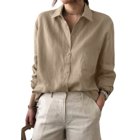 Solid Color Shirt Retro Top