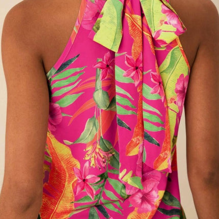 Tropical Plant Printed Women's Tight-Fitting Top