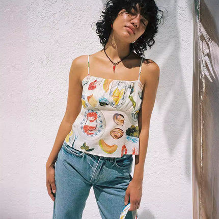 Contrast Backless Slim Fit Top