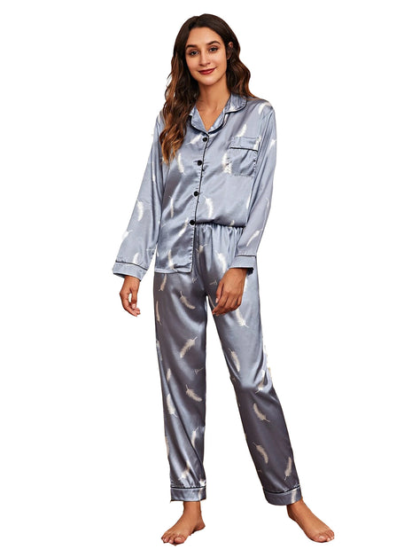 Conjunto de pijama largo sencillo