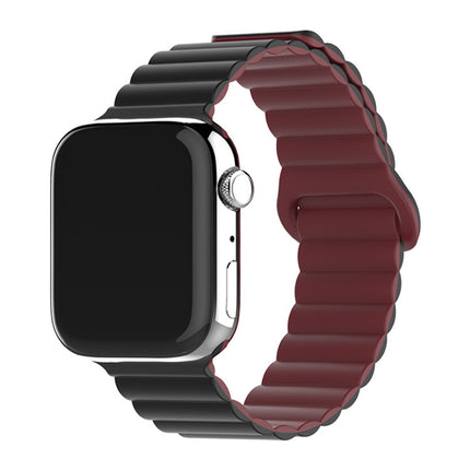 Two-color Silicone Magnetic Back Ring Buckle Band Applicable with Apple watch