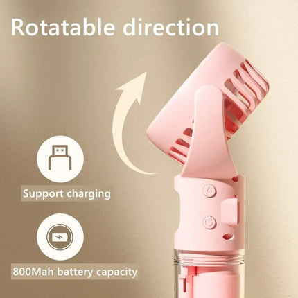 Portable Handheld Spray Fan 4-Speed Water Spray Mist Fan Summer Cooling Artifact USB Charging Summer Outdoor Mini Fan
