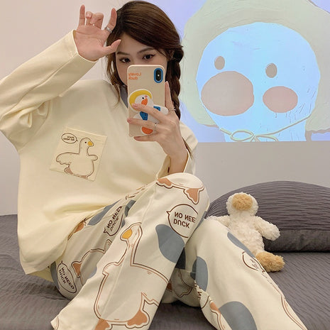 Conjunto de Pijama de Manga Larga con Dibujos Animados Lindos
