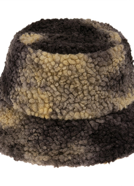 Gorro tipo pescador teñido anudado grueso para otoño e invierno