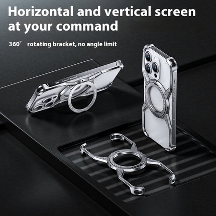 iPhone 13/14/15 Anti-fall Heat Dissipation Metal Phone Case Mechanical Arm Protective Shell