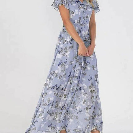 Flowers Print Short Sleeve Summer Dress