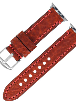 Casual Top Layer Cow Leather Watch Strap Applicable with Apple watch