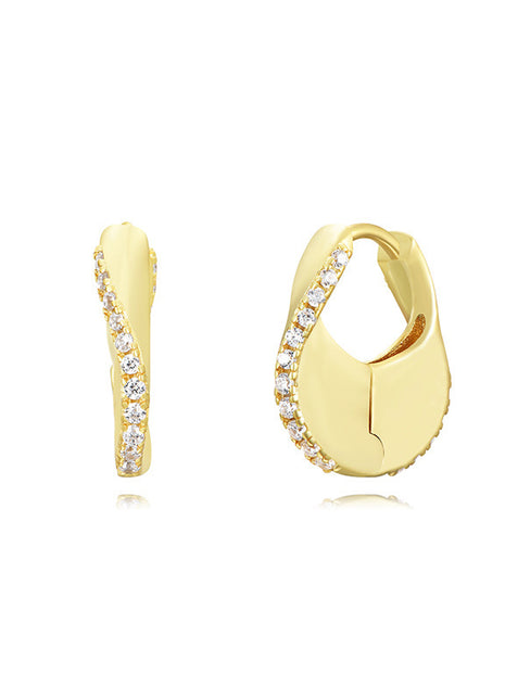 Sterling Silver Geometric Rhinestone Earrings
