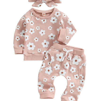 Baby Waffle Knit Sweater & Pants Set - (Height 70–110 cm)