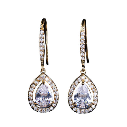 AAA Zircon Drop-shaped Ear Hooks