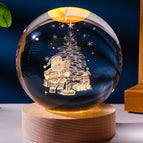 Solid Wood Lamp Holder / Elderly 6cm crystal ball