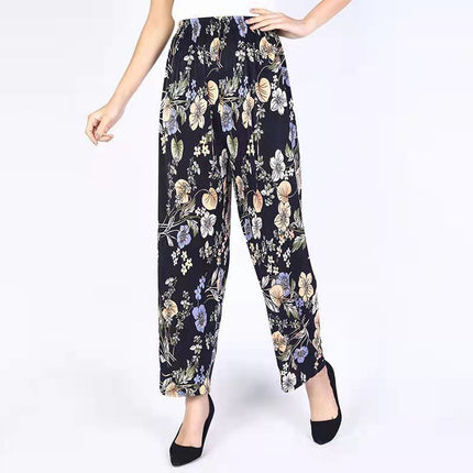 Loose Casual Ice Silk Stretch Nine-quarter Pants