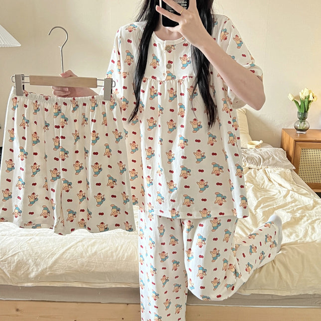 3-piece Cotton Pyjamas Set