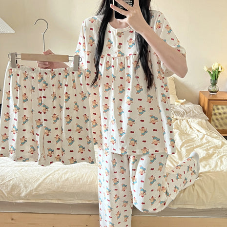 Conjunto de pijama de algodón de 3 piezas