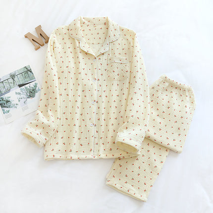 Cotton Loose Cardigan Pyjamas Set