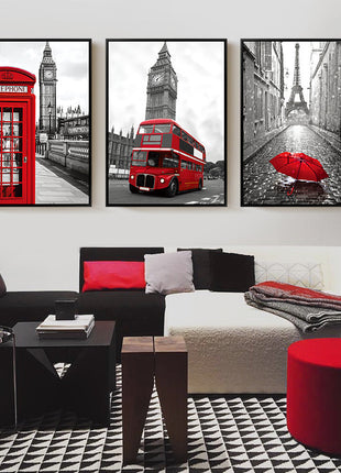 London Street 3枚組 - 70x100 cm