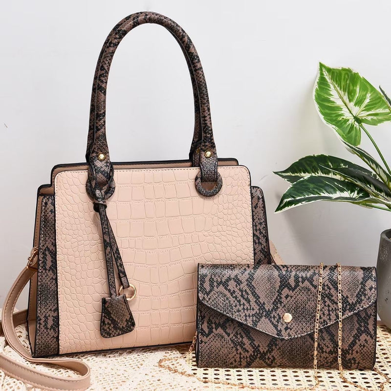 Serpentine Stitching Combination Handbag