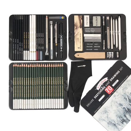 70pcs Sketch Pencil Set with Iron Box