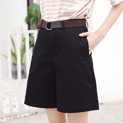 Cotton Straight High Waist Slimming Loose Casual Short